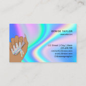 holografischer Nagelsalon Handnägel-Technikerin Visitenkarte (Rückseite)