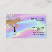 holografischer Nagelsalon Handnägel-Technikerin Visitenkarte (Rückseite)