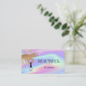 holografischer Nagelsalon Handnägel-Technikerin Visitenkarte (Stehend Vorderseite)