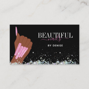 holografischer Nagelsalon Handnägel-Technikerin Visitenkarte