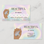holografischer Nagelsalon Handnagetechniker Visitenkarte (Vorne/Hinten)