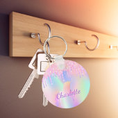 Holografischer Name des Regenbogenmonogramms für U Schlüsselanhänger
