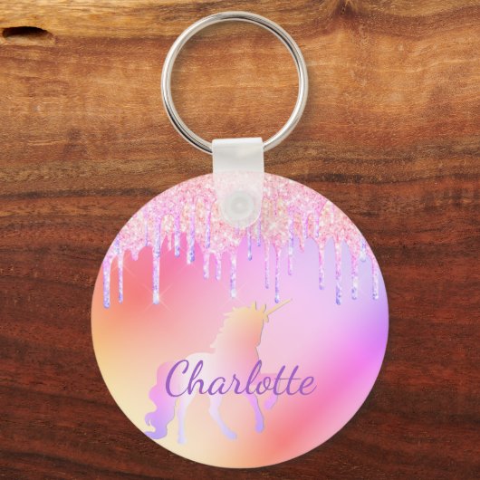 Holografischer Name des Regenbogenmonogramms für U Schlüsselanhänger (Vorderseite)