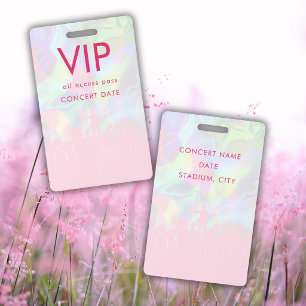 Holografischer Name VIP All Access Pass Konzert Ausweis