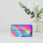 Holografischer Neon Rainbow Makeup Artist QR Code Visitenkarte (Stehend Vorderseite)