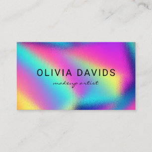 Holografischer Neon Rainbow Makeup Artist QR Code Visitenkarte