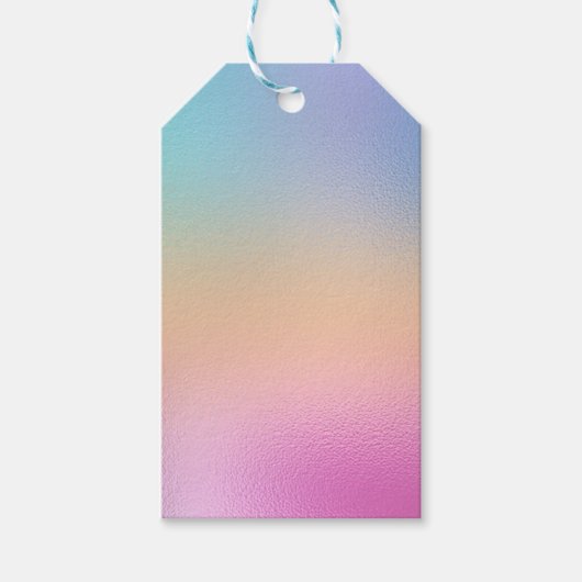 Holografischer Ombre Minimalismus Pink Blue Geschenkanhänger (Vorderseite)