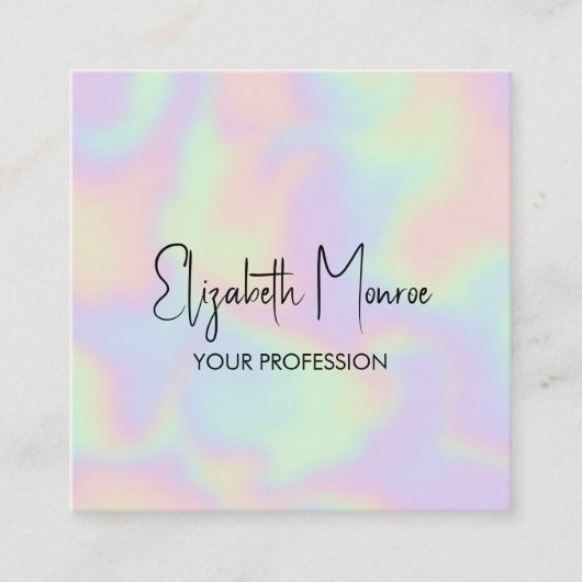 Holografischer Opal Gemstone Quadratische Visitenkarte (Vorderseite)