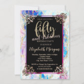 Holografischer Opal, Grenze 50. Geburtstag Einladung (Vorderseite)