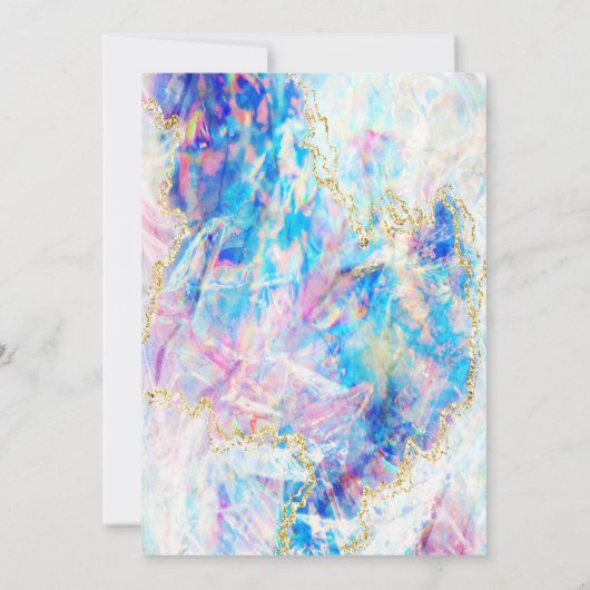 Holografischer Opal, Grenze 50. Geburtstag Einladung (Rückseite)