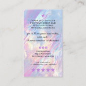 Holografischer Opal QR Code Rabatt Danke Visitenkarte (Rückseite)
