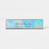 Holografischer Opal Stone Glitzer Calligraphy Schreibtischnamensplakette (Vorderseite )