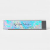 Holografischer Opal Stone Glitzer Calligraphy Schreibtischnamensplakette (Vorderseite )