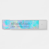 Holografischer Opal Stone Glitzer Calligraphy Türschild (Vorderseite )
