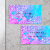 Holografischer Opal Stone Glitzer Calligraphy Visitenkarte