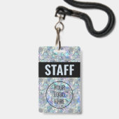 Holografischer Opal Stone Hintergrund Ausweis (Vorderseite mit Lanyard)