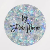Holografischer Opal Stone Hintergrund Etiketten (Design 1)