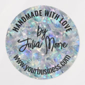 Holografischer Opal Stone Hintergrund Etiketten (Design 2)