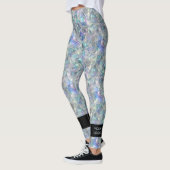 Holografischer Opal Stone Hintergrund Leggings (Links)