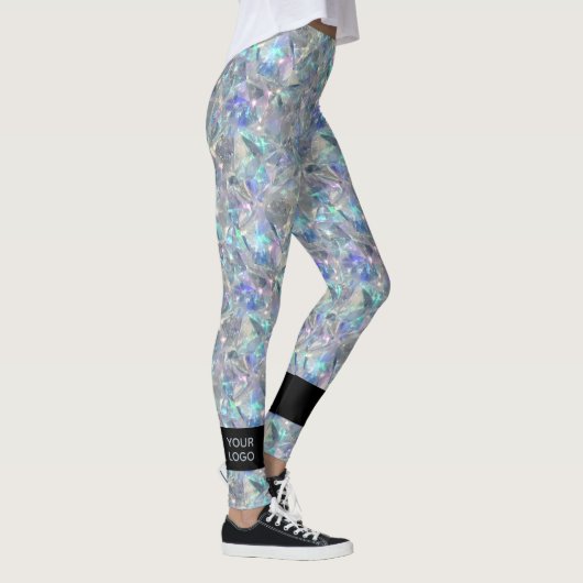 Holografischer Opal Stone Hintergrund Leggings (Rechts)