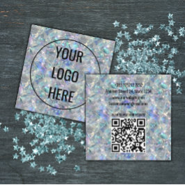 Holografischer Opal Stone Hintergrund Quadratische Visitenkarte