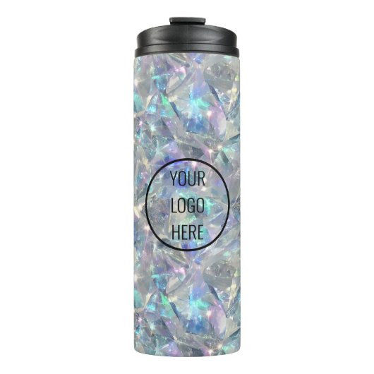 Holografischer Opal Stone Hintergrund Thermosbecher (Vorderseite)