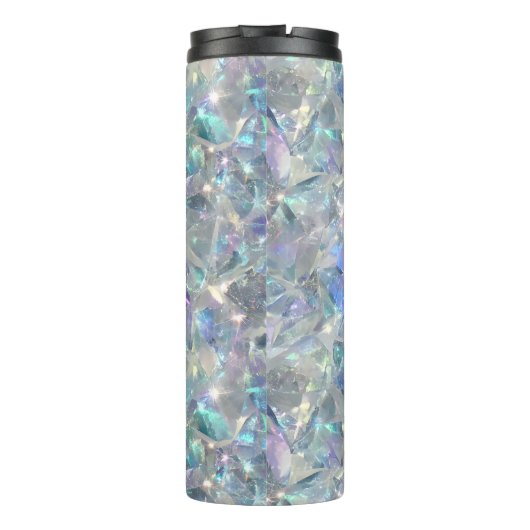 Holografischer Opal Stone Hintergrund Thermosbecher (Rückseite)