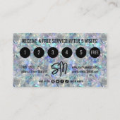 Holografischer Opal Stone Hintergrund Treuekarte (Rückseite)