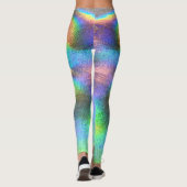 Holografischer Pfau Iridescent farbiger Regenbogen Leggings (Rückseite)