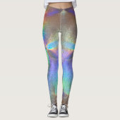 Holografischer Pfau Iridescent farbiger Regenbogen Leggings (Vorderseite)
