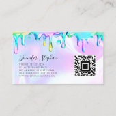 Holografischer Polnischer Tropfen Nails Artist QR  Visitenkarte (Rückseite)