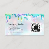 Holografischer Polnischer Tropfen Nails Artist QR Visitenkarte (Rückseite)