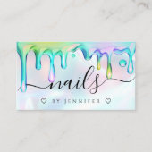 Holografischer Polnischer Tropfen Nails Artist QR  Visitenkarte (Vorderseite)