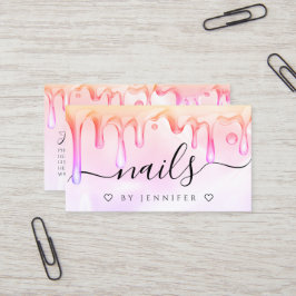 Holografischer polnischer Tropfen Nails Artist QR  Visitenkarte