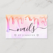 Holografischer polnischer Tropfen Nails Artist QR Visitenkarte (Vorderseite)