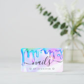 Holografischer polnischer Tropfen Nails QR-Code Telefonnummerkarte (Stehend Vorderseite)