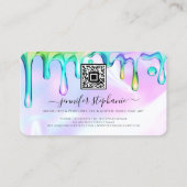 Holografischer polnischer Tropfen Nails QR-Code Telefonnummerkarte (Rückseite)