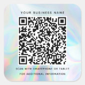 Holografischer QR Code Business und Beruflich Quadratischer Aufkleber (Vorderseite)