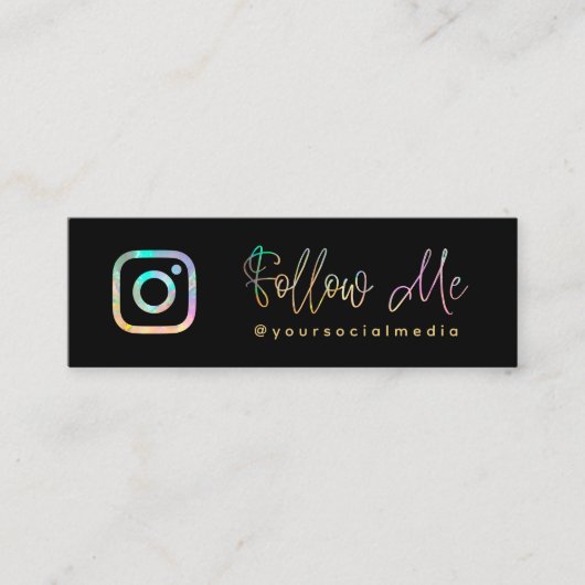 Holografischer QR-Code Mini Visitenkarte (Vorderseite)