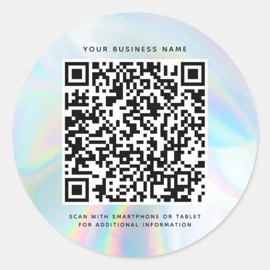 Holografischer QR-Code Runder Aufkleber (Vorderseite)