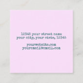 Holografischer Rainbow Ästhetische Pastelwirbel Quadratische Visitenkarte (Rückseite)