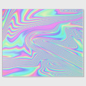 HOLOGRAFISCHER RAINBOW FARBFARBIG UNICORPASTEL GESCHENKPAPIER (Flach)