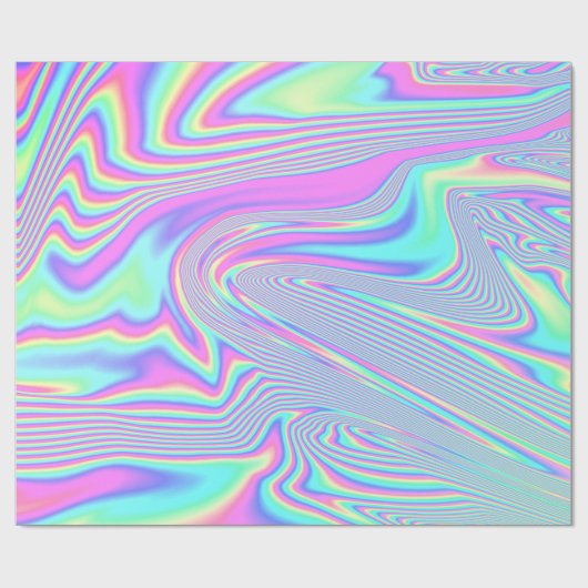 HOLOGRAFISCHER RAINBOW FARBFARBIG UNICORPASTEL GESCHENKPAPIER (Flach)