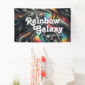 Holografischer Rainbow-Glitzer 70er Galactic Creat Banner (Insitu)
