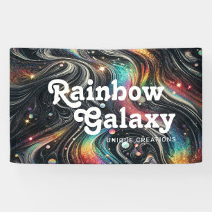 Holografischer Rainbow-Glitzer 70er Galactic Creat Banner