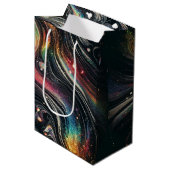 Holografischer Rainbow-Glitzer 70er Galactic Creat Mittlere Geschenktüte (Vorderseite Schrägansicht)