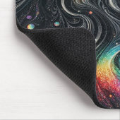 Holografischer Rainbow-Glitzer 70er Galactic Creat Mousepad (Ecke)