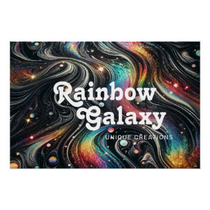 Holografischer Rainbow-Glitzer 70er Galactic Creat Poster