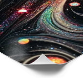 Holografischer Rainbow-Glitzer 70er Galactic Creat Poster (Ecke)