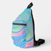 Holografischer Regenbogen Abstrakt Crossbody Bag (Rechte Ecke)